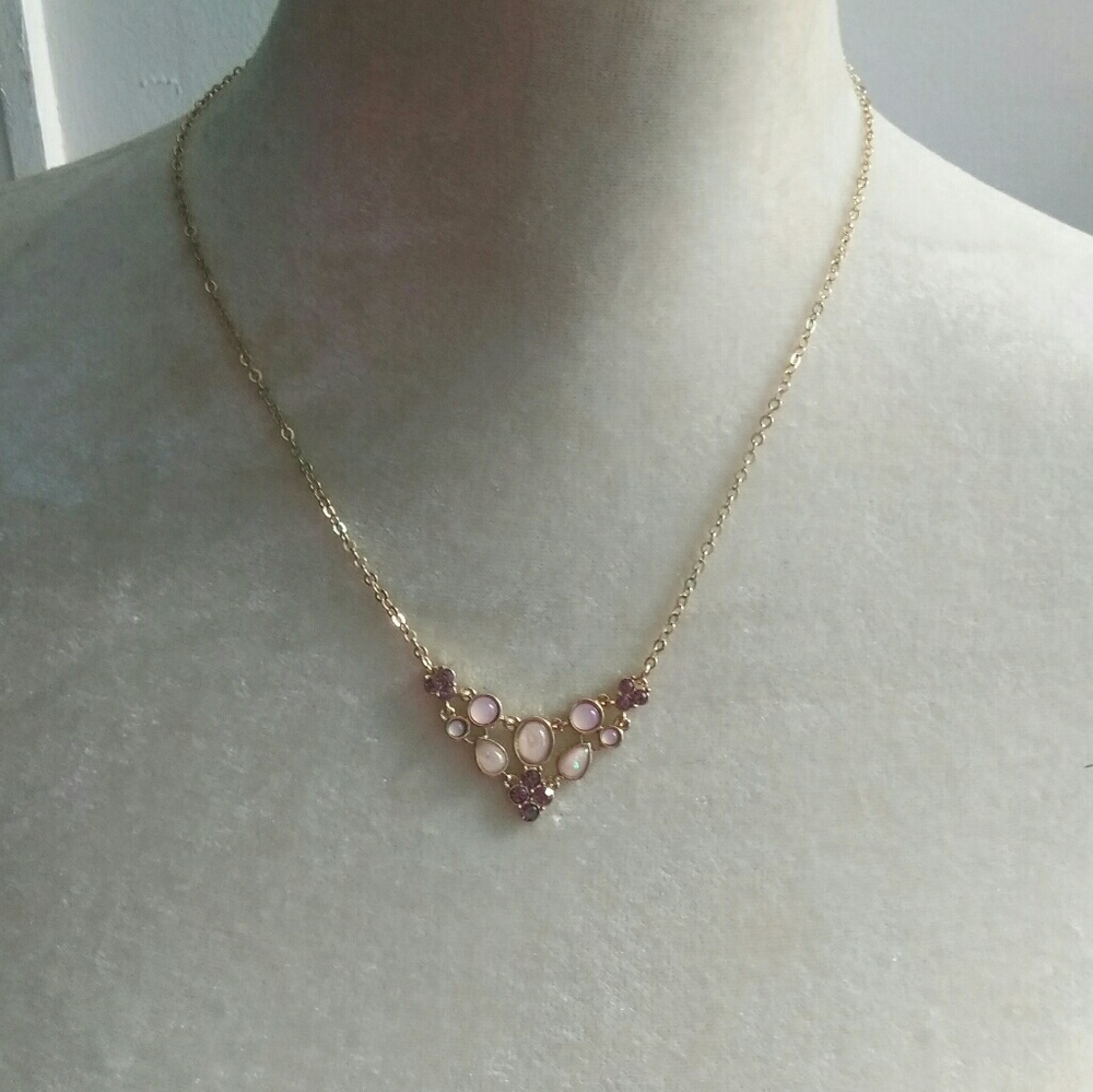 SAO Faux Pink Moonstone Cabochon Necklace